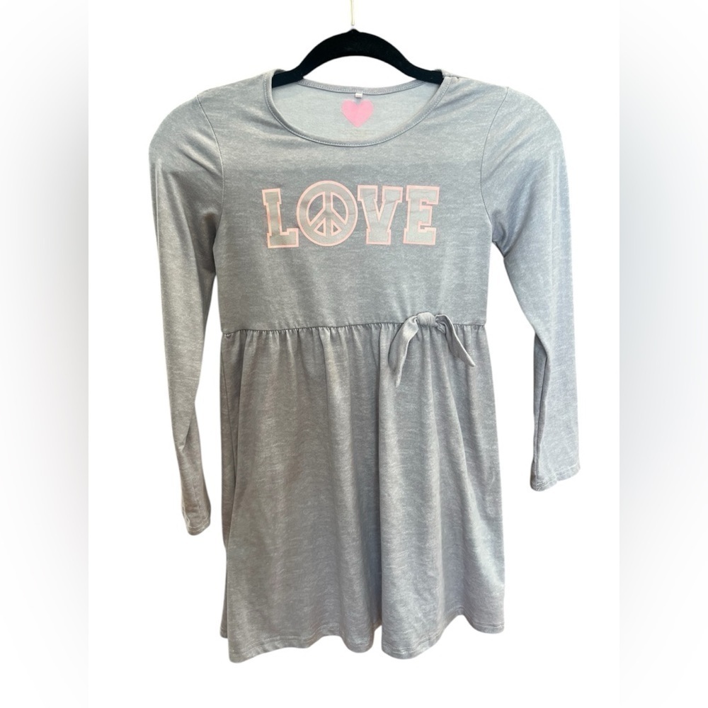 5 FOR $20 FreeStyle Big Kids Girls Grey Love Dress sz 10